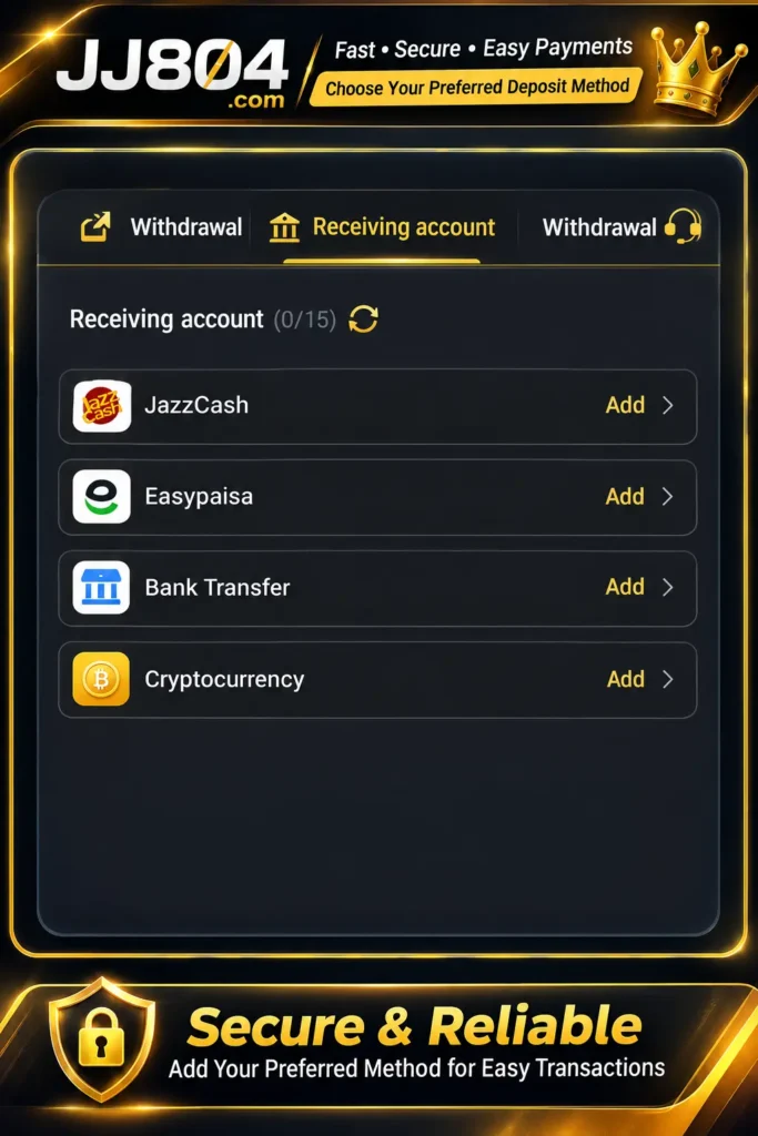 jj804 game receiving accounts
