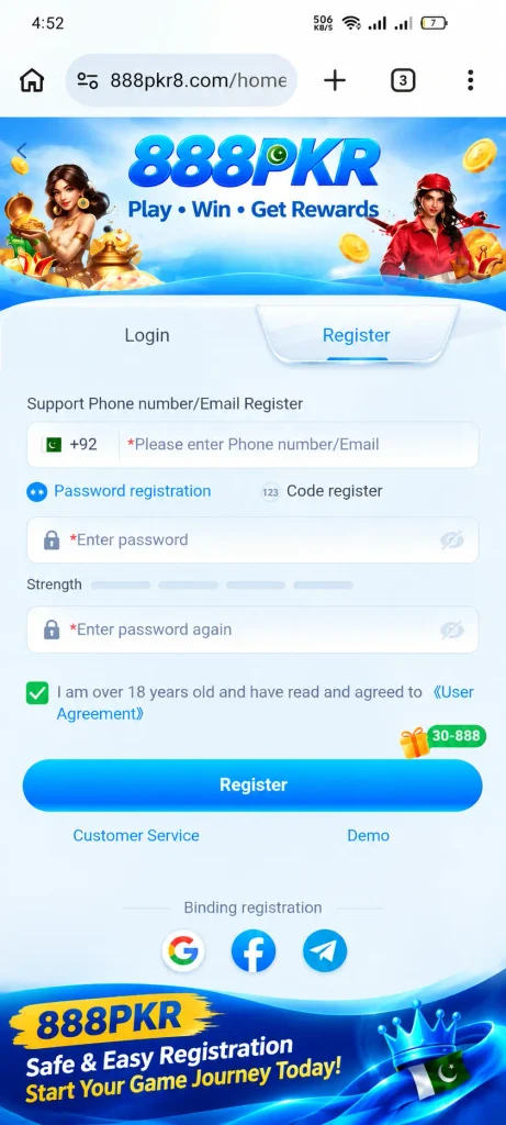Setting Up Your 888PKR Account