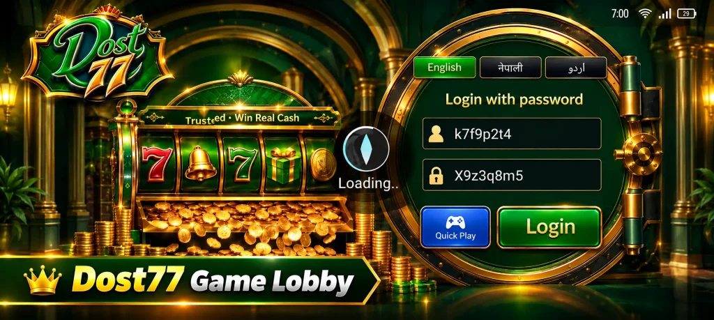dost77 game Login screen