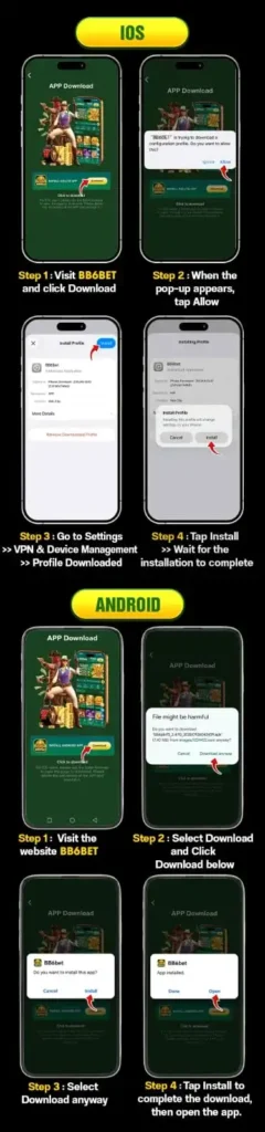 How to download and install BB6Bet on Android, iPhone