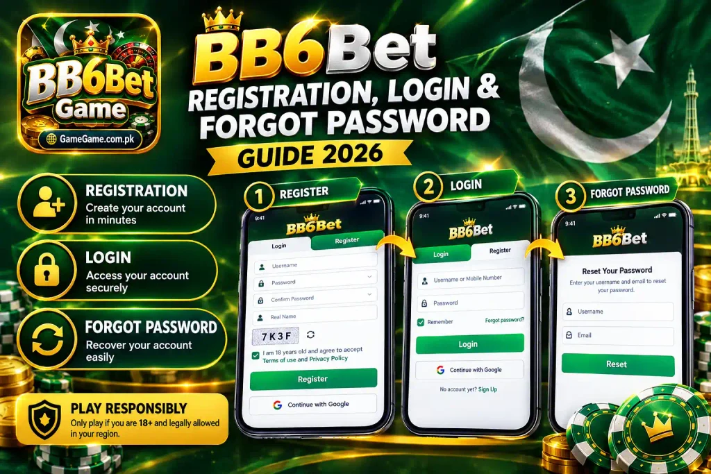 BB6Bet Registration, Login & Forgot Password Guide 2026