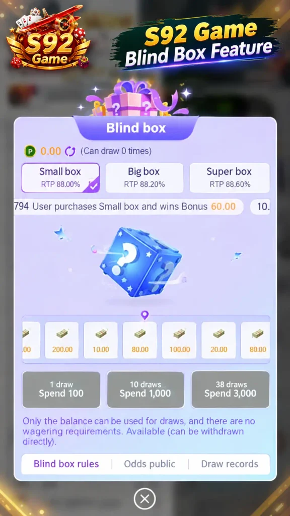 S92 Game Blind Box