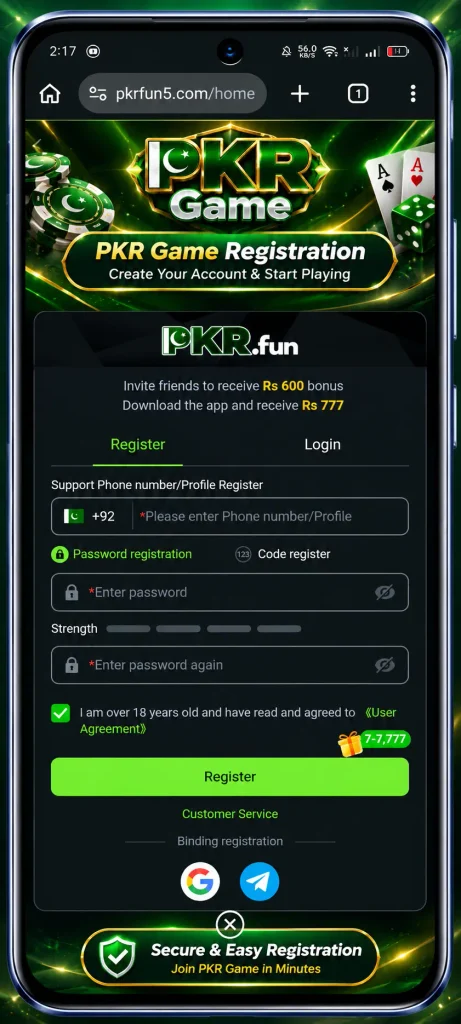 PKR Game Login: Available Methods
